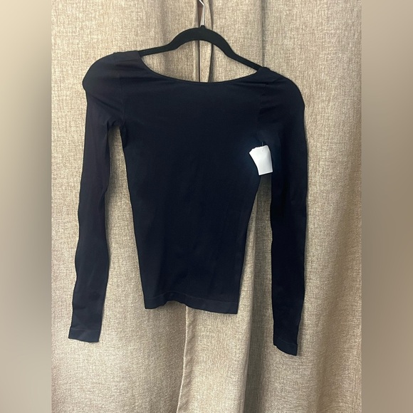 Intimately Free People Elegant Black Long Sleeve Crop Top - Picture 1 of 6